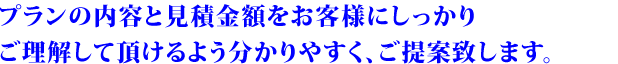 プランの内容と住宅性能や耐震性能をお客様にしっかりご理解して頂けるよう分かりやすく、ご提案します。